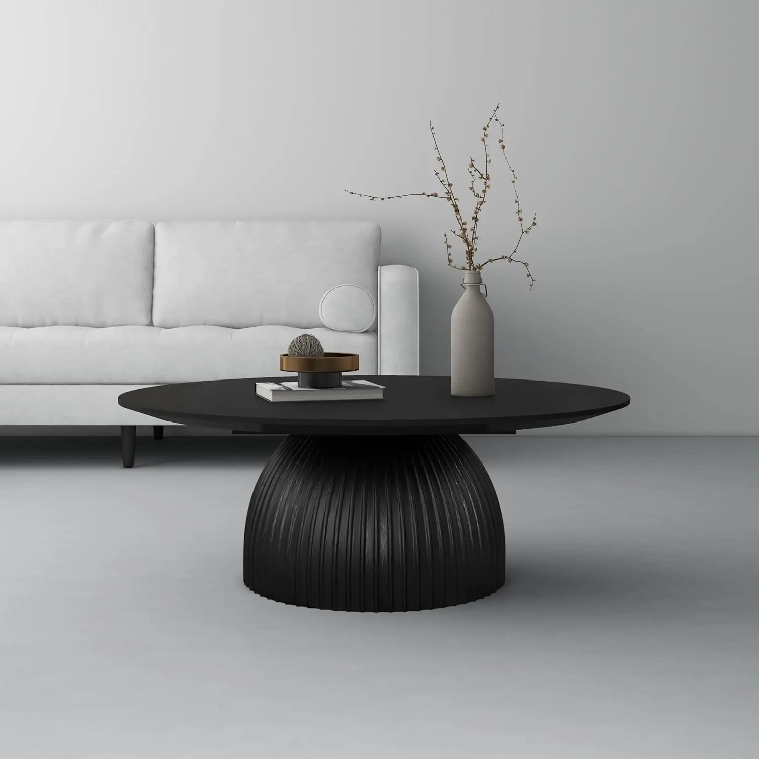 Black Round Coffee Table Modern, Contemporary Minimalist Drum Coffee Table, Circle Coffee Tables with Heavy Duty Base for Living
Black Round Coffee Table Modern, Contemporary Minimalist Drum Coffee Table, Circle Coffee Tables with Heavy Duty Base for Living