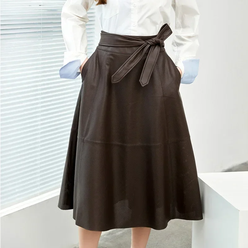 Goatskin Skirts Women 2024 New Female Classic Hepburn Laser Punching Off White Green Faldas Mujer Below Knee Umbrella Long Saia
Goatskin Skirts Women 2024 New Female Classic Hepburn Laser Punching Off White Green Faldas Mujer Below Knee Umbrella Long Saia