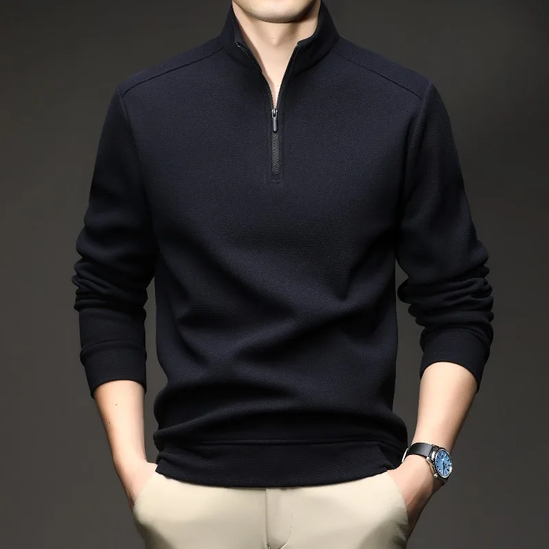 Шелковая бархатная базовая рубашка, свитер с полумолнией, мужская осенне-зимняя футболка с длинными рукавами и флисовой подкладкой
Шелковая бархатная базовая рубашка, свитер с полумолнией, мужская осенне-зимняя футболка с длинными рукавами и флисовой подкладкой