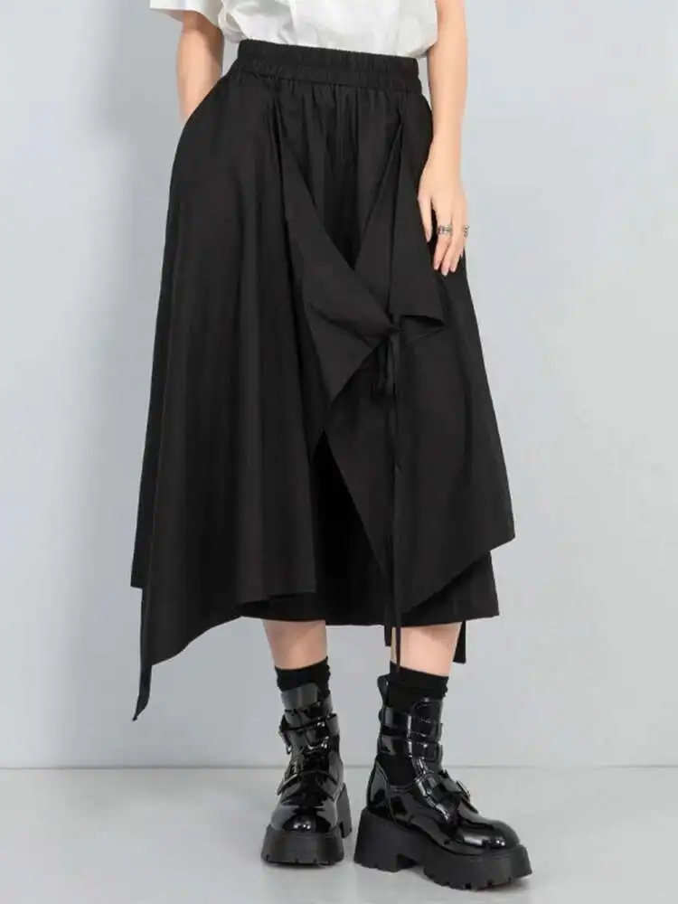 High Elastic Waist Black Irregular Bandage Wide Leg Pants New Trousers Women Fashion Tide Spring Autumn
High Elastic Waist Black Irregular Bandage Wide Leg Pants New Trousers Women Fashion Tide Spring Autumn