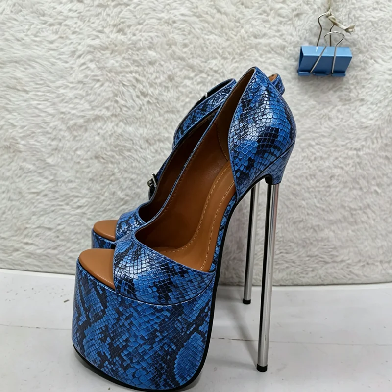 Blue Snakeskin Hollow Platform Sandals Thin High Heel Fashionable Cool Sexy Summer Casual Big Size Woman Shoes Zapatillas Mujer
Blue Snakeskin Hollow Platform Sandals Thin High Heel Fashionable Cool Sexy Summer Casual Big Size Woman Shoes Zapatillas Mujer