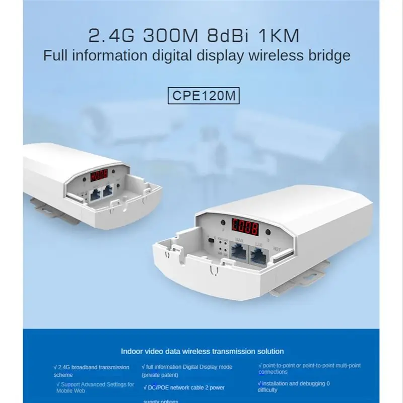 L77A Outdoor Wifi Router 2.4G 300Mbps Wireless Repeater/Wifi Bridge Long Range Extender 1KM Wifi Coverage for Camera EU Plug
L77A Outdoor Wifi Router 2.4G 300Mbps Wireless Repeater/Wifi Bridge Long Range Extender 1KM Wifi Coverage for Camera EU Plug