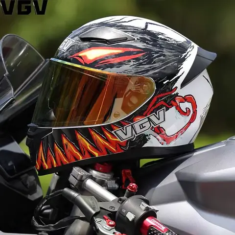 Venom Motorcycle Helmet Full face Golden Lens off road Racing Helmet Cascos para motos DOT Certification Capacete Casco moto