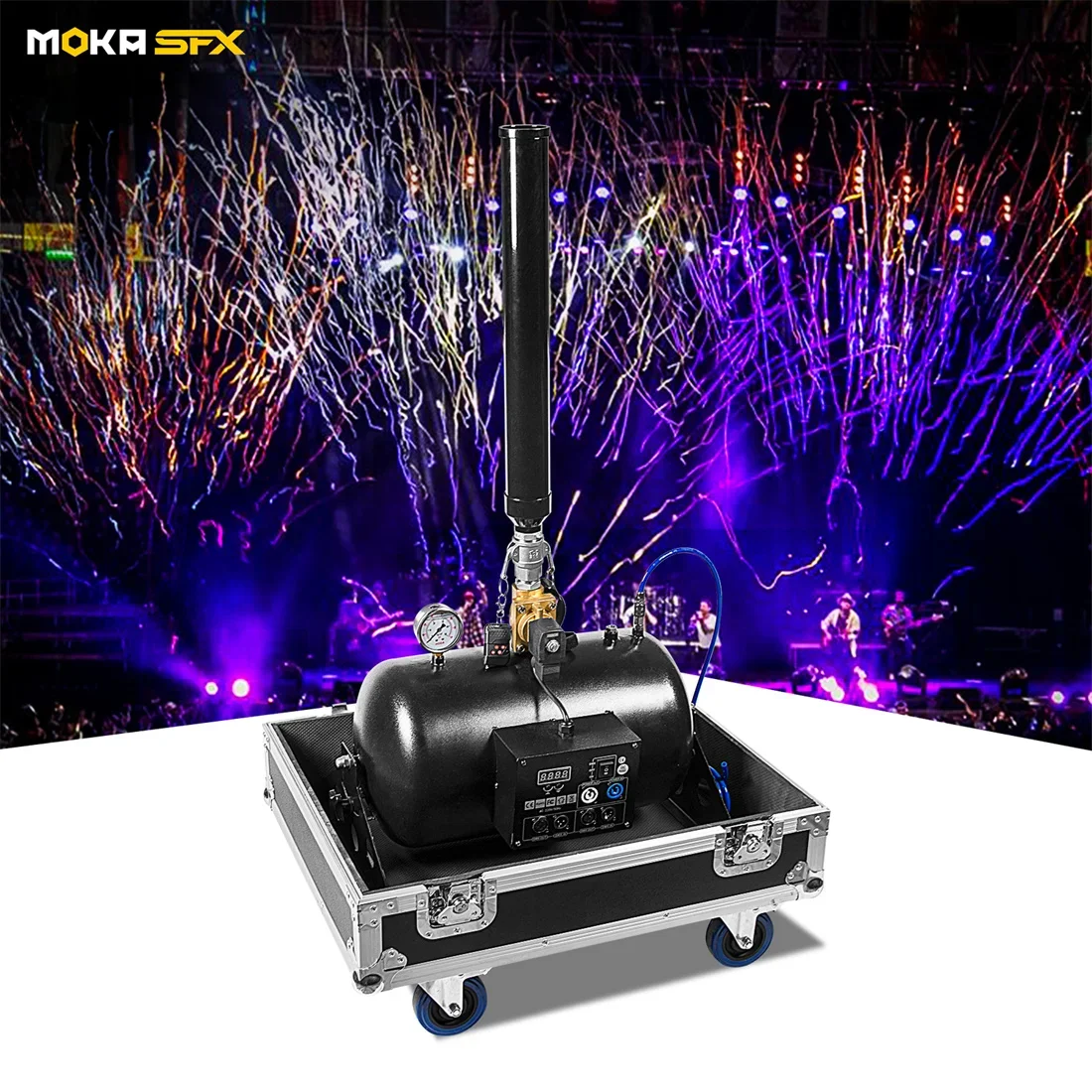 MOKA Super Confetti Streamer Blaster Jet 20m Big Shot Confetti Launcher with Flight Case Wedding Confetti Cannon For Big Events
MOKA Super Confetti Streamer Blaster Jet 20m Big Shot Confetti Launcher with Flight Case Wedding Confetti Cannon For Big Events