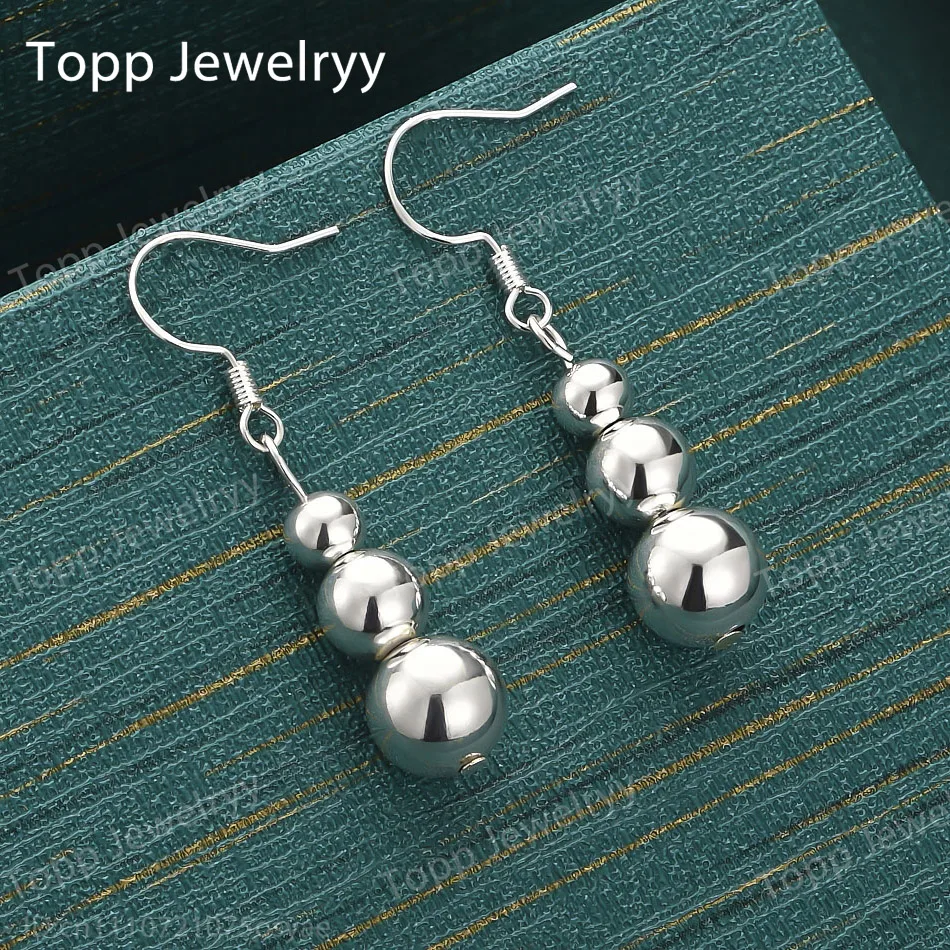 925 Sterling Silver Exquisite Bright Round Bead Earrings, Fashionable Women's Wedding Gift Accessories
925 Sterling Silver Exquisite Bright Round Bead Earrings, Fashionable Women's Wedding Gift Accessories