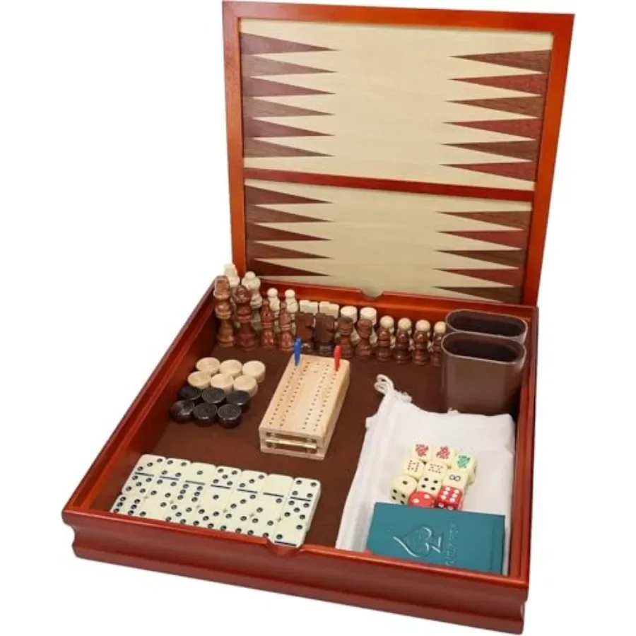 7-in-1 Wooden Combo Game Set for Adults: Walnut Wood, Natural Brown, Foldable 12-inch Board with Chess, Checkers, Backgammon, D
7-in-1 Wooden Combo Game Set for Adults: Walnut Wood, Natural Brown, Foldable 12-inch Board with Chess, Checkers, Backgammon, D