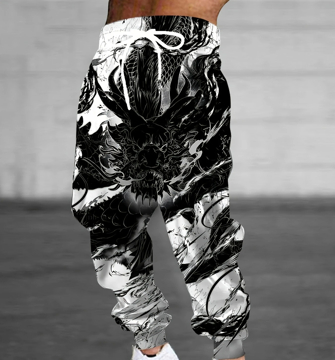 Men's and Women's 3D Dragon Patterned Jogging Pants in Black and White Ink Style Casual Pants, Street Wear Hip-hop Loose Pants
Men's and Women's 3D Dragon Patterned Jogging Pants in Black and White Ink Style Casual Pants, Street Wear Hip-hop Loose Pants