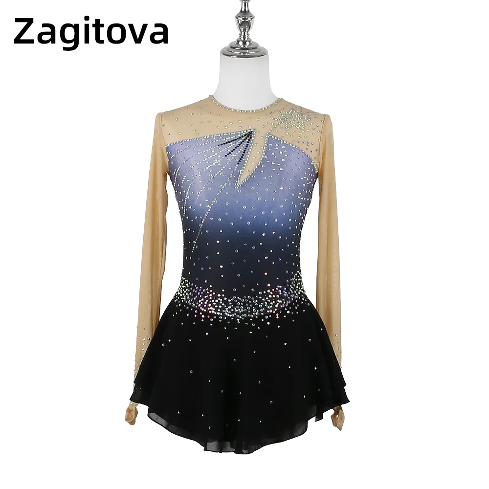 ZAGITOVA Figure Skating Dress Women Girls Long Sleeve Ice Skating Skirt Grey Gradient Shiny Rhinestone Mesh Skirt
ZAGITOVA Figure Skating Dress Women Girls Long Sleeve Ice Skating Skirt Grey Gradient Shiny Rhinestone Mesh Skirt