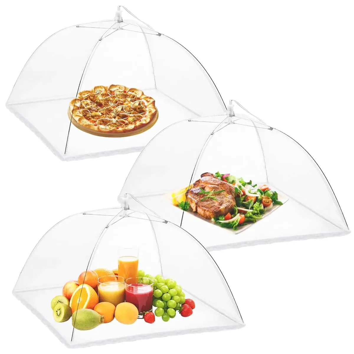 Picnic Food Covers for Outside Mesh 3/6/12 Packs 17 Inch Pop Up Fine Fly Net for Fruit - Collapsible Screen Umbrella Food Tent
Picnic Food Covers for Outside Mesh 3/6/12 Packs 17 Inch Pop Up Fine Fly Net for Fruit - Collapsible Screen Umbrella Food Tent