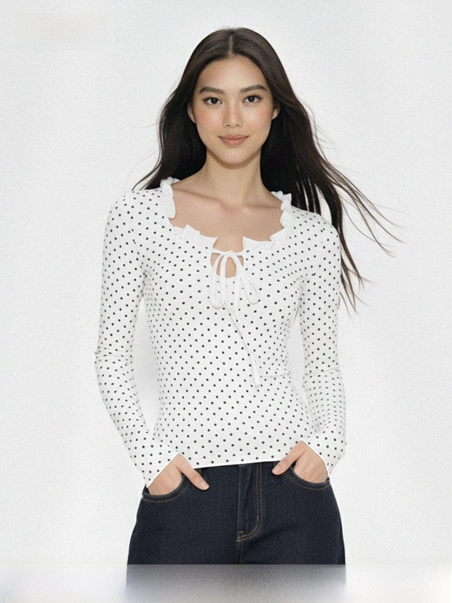 Женский повседневный топ WAEW с цветным принтом в горошек, вырезами и квадратным вырезом на горловине, эластичный, облегающий, с длинными рукавами, модный, весенний
Женский повседневный топ WAEW с цветным принтом в горошек, вырезами и квадратным вырезом на горловине, эластичный, облегающий, с длинными рукавами, модный, весенний