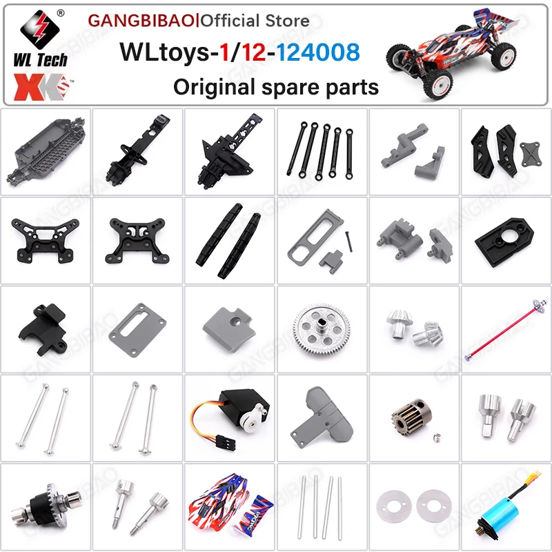 WLtoys 124008 1/12 RC Car Original Spare Parts Complete Set Differential Car Shell Shock Absorber Tyre Dog Bone Motor Receiver
WLtoys 124008 1/12 RC Car Original Spare Parts Complete Set Differential Car Shell Shock Absorber Tyre Dog Bone Motor Receiver