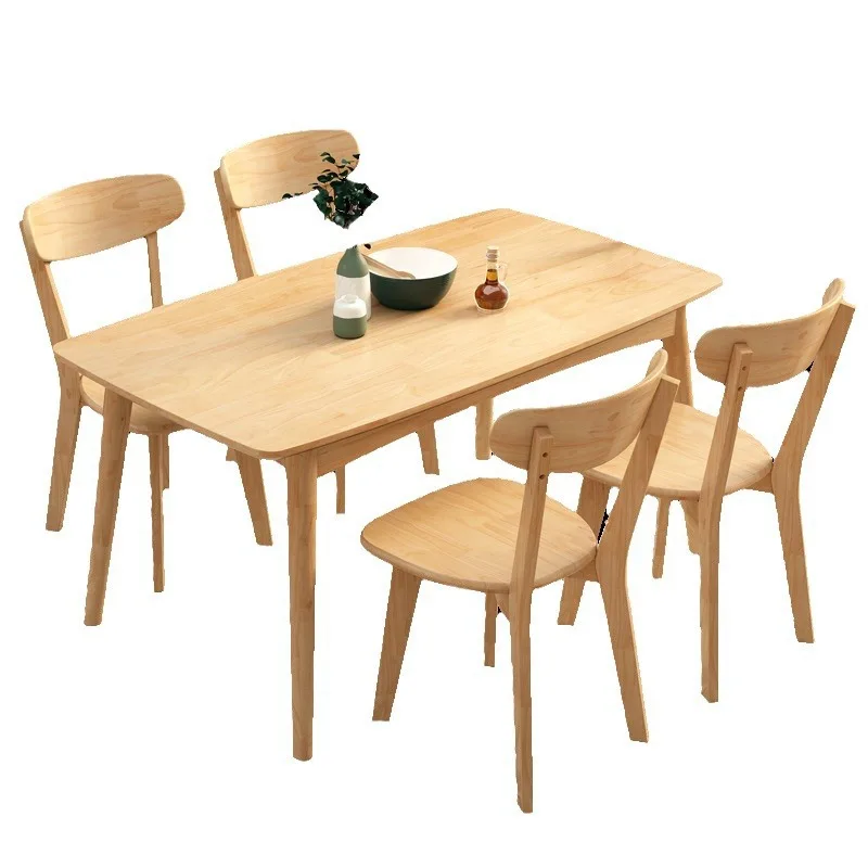 Pure solid wood dining table and chair combination modern simple household small apartment rectangular dining table 
Pure solid wood dining table and chair combination modern simple household small apartment rectangular dining table