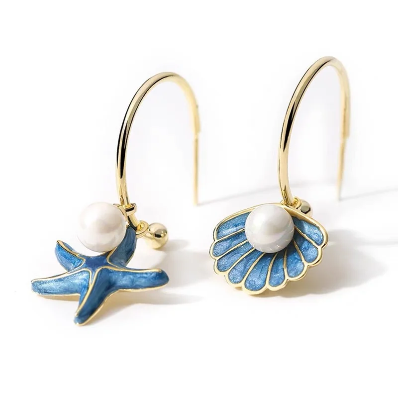 Vintage Gold Color Starfish Shell Drop Earrings for Women Small Cute Imitation Pearl Earrings Banquet Wedding Beach Jewelry
Vintage Gold Color Starfish Shell Drop Earrings for Women Small Cute Imitation Pearl Earrings Banquet Wedding Beach Jewelry