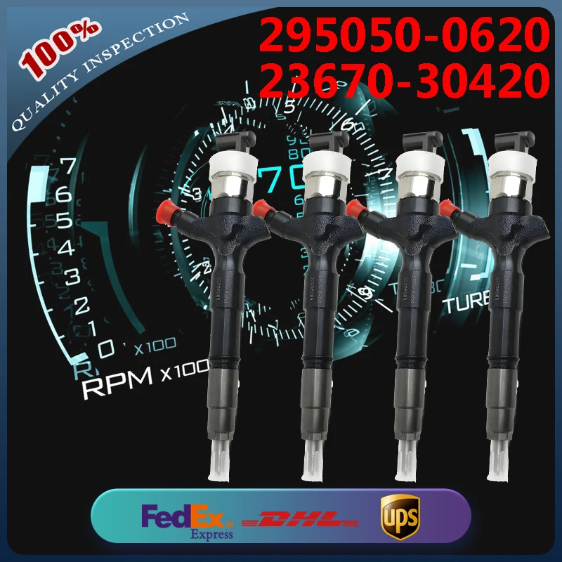 4PCS 295050-0620 295050-0800 23670-30420 23670-39425 DCRI300800 Fuel Injector for Toyota Hilux Hiace Dyna 2KD-FTV Engine
4PCS 295050-0620 295050-0800 23670-30420 23670-39425 DCRI300800 Fuel Injector for Toyota Hilux Hiace Dyna 2KD-FTV Engine