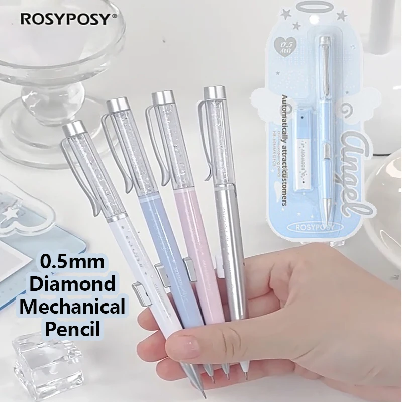 ROSYPOSY Crystal Mechanical Pencil Lead Set 0.5 Side-Press Sparkling Angel Automatic Pencils for School Office Write Cute Gifts
ROSYPOSY Crystal Mechanical Pencil Lead Set 0.5 Side-Press Sparkling Angel Automatic Pencils for School Office Write Cute Gifts