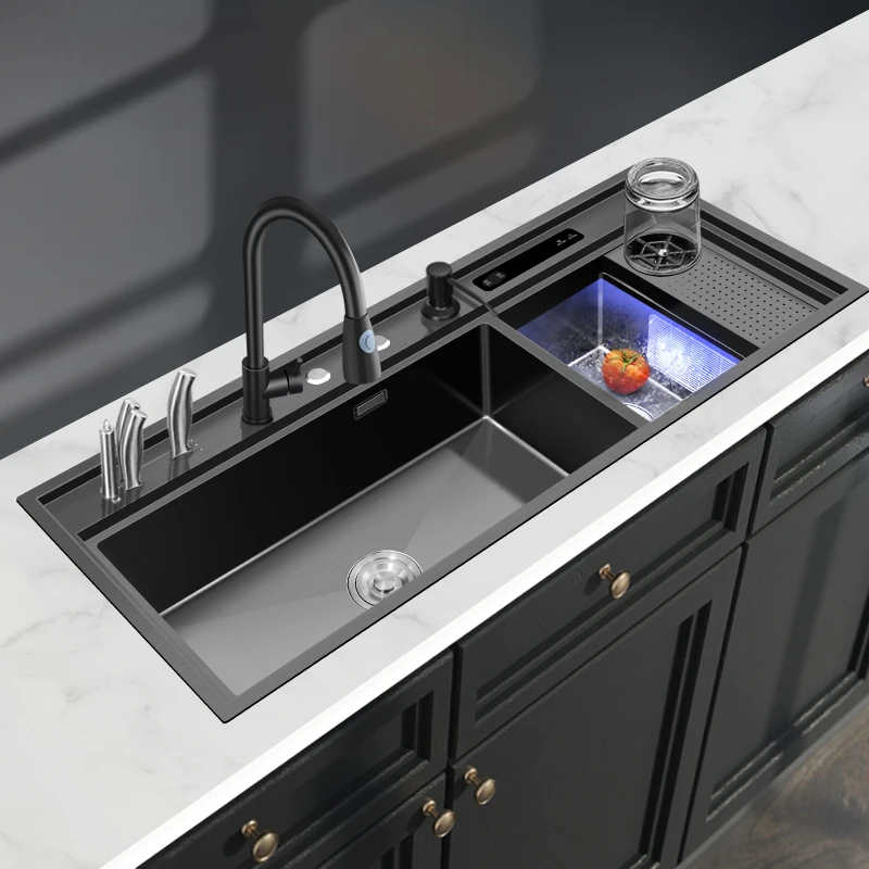 1160X480MM Ultrasonic Kitchen Stainless Steel Sink Large Sink Multifunctional Table Board Smart Fruit and Vegetable Washer
1160X480MM Ultrasonic Kitchen Stainless Steel Sink Large Sink Multifunctional Table Board Smart Fruit and Vegetable Washer