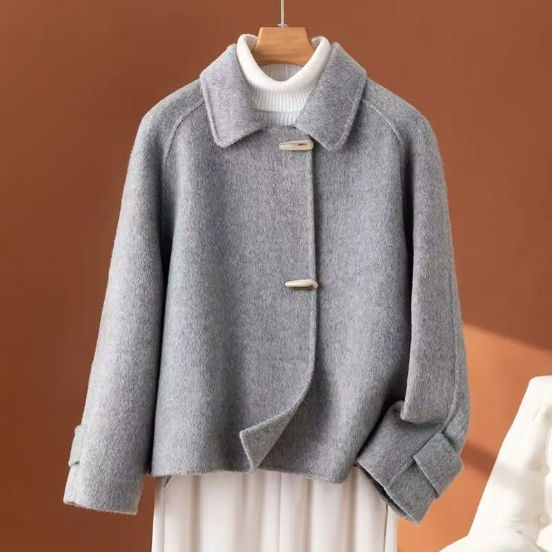 ay Woolen Coat Women's Casual Design Sensation Lady Small Size Leisure Sle Long Sve Button up Pure Color Autumn Faion
ay Woolen Coat Women's Casual Design Sensation Lady Small Size Leisure Sle Long Sve Button up Pure Color Autumn Faion