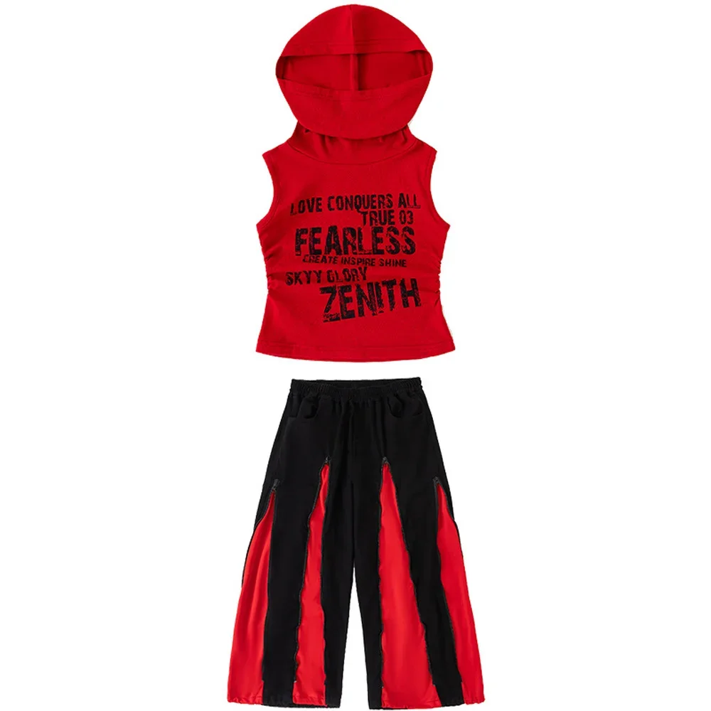 Kid Kpop Hip Hop Clothing Red Sleeveless Shirt with Hood Camouflage Shorts for Girl Boy Jazz Dance Costume Clothes
Kid Kpop Hip Hop Clothing Red Sleeveless Shirt with Hood Camouflage Shorts for Girl Boy Jazz Dance Costume Clothes