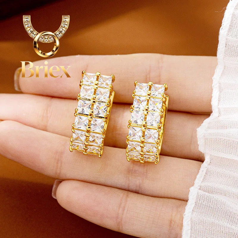Briex Jewelry Luxury 24K 9999 Pure Gold real gold Women's Earrings with Diamond Buckle
Briex Jewelry Luxury 24K 9999 Pure Gold real gold Women's Earrings with Diamond Buckle