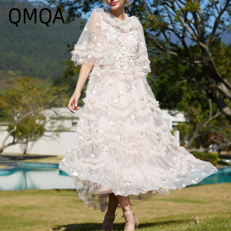 QMQA Fashion Women's Elegant Evening Dress Flower Embroidered Mesh Short Sleeve Banquet Dress 2025 Spring Female Clothing QM106
QMQA Fashion Women's Elegant Evening Dress Flower Embroidered Mesh Short Sleeve Banquet Dress 2025 Spring Female Clothing QM106