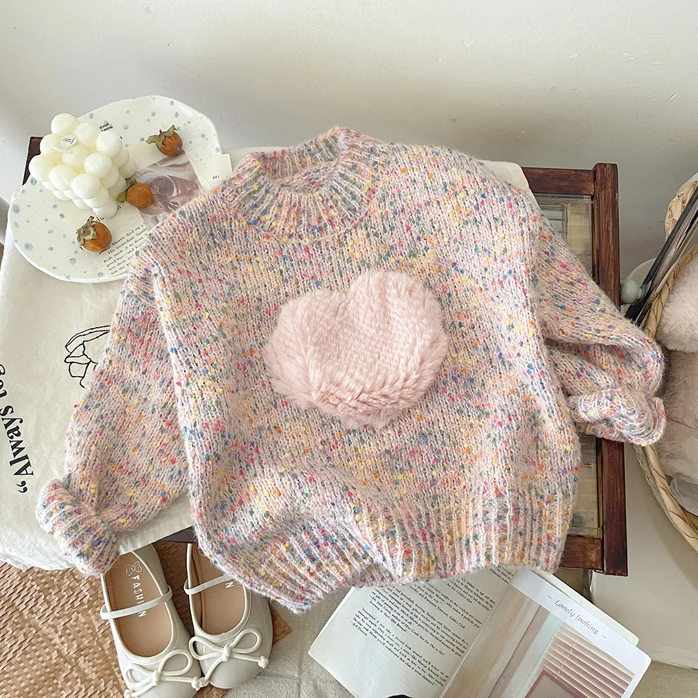 Корейский цветной свитер 3D Love 2026, осенне-зимний модный универсальный вязаный топ для девочек
Корейский цветной свитер 3D Love 2026, осенне-зимний модный универсальный вязаный топ для девочек