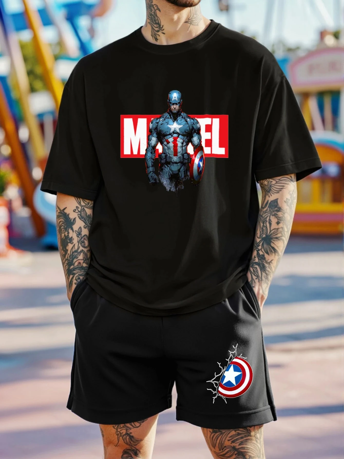 Disney MCU Men's Summer Short Sleeve Printed T-Shirt And Sports Shorts 2 Pieces Set Men's Home Casual 2 Pcs Set Men's Clothing
Disney MCU Men's Summer Short Sleeve Printed T-Shirt And Sports Shorts 2 Pieces Set Men's Home Casual 2 Pcs Set Men's Clothing