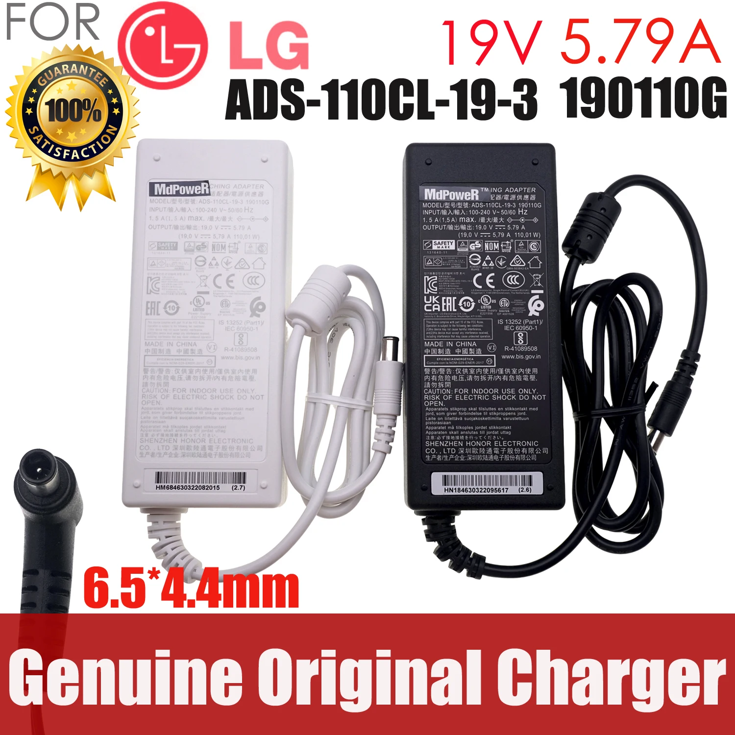 Genuine ADS-120QL-19A-3 190110E 19V 5.79A Switching AC DC Adapter Charger 110W For LG Projector BFP100-27 34UC98 34UM67 PF1500G
Genuine ADS-120QL-19A-3 190110E 19V 5.79A Switching AC DC Adapter Charger 110W For LG Projector BFP100-27 34UC98 34UM67 PF1500G
