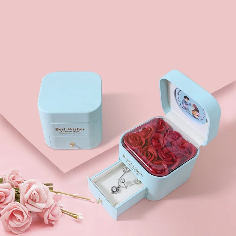 Soap Rose Flower Jewelry Gift Boxes Ring Earrings Necklace Storage Wedding Valentine's Day Couple Gifts Packaging Jewellery Case
Soap Rose Flower Jewelry Gift Boxes Ring Earrings Necklace Storage Wedding Valentine's Day Couple Gifts Packaging Jewellery Case