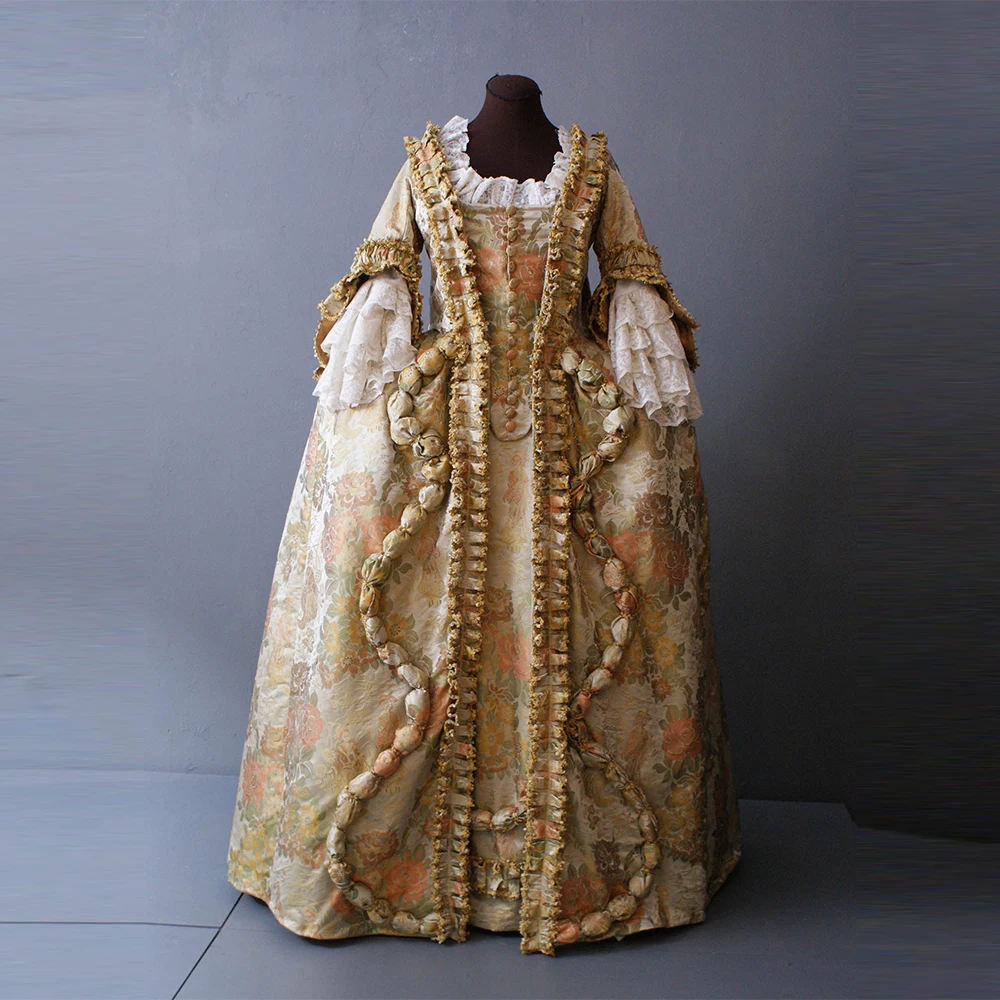 Robe a la francaise 1770s Baroque Rococo Sack-back Dress Victorian French Court Queen Marie Antoinette Ball Gown Theatre Outfits
Robe a la francaise 1770s Baroque Rococo Sack-back Dress Victorian French Court Queen Marie Antoinette Ball Gown Theatre Outfits