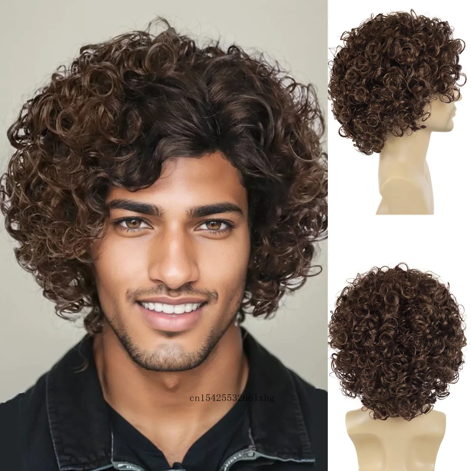 GNIMEGIL мужские коричневые парики с эффектом омбре, синтетический короткий афро вьющийся парик, реалистичный черный мужской парик с челкой, повседневный костюм
GNIMEGIL мужские коричневые парики с эффектом омбре, синтетический короткий афро вьющийся парик, реалистичный черный мужской парик с челкой, повседневный костюм
