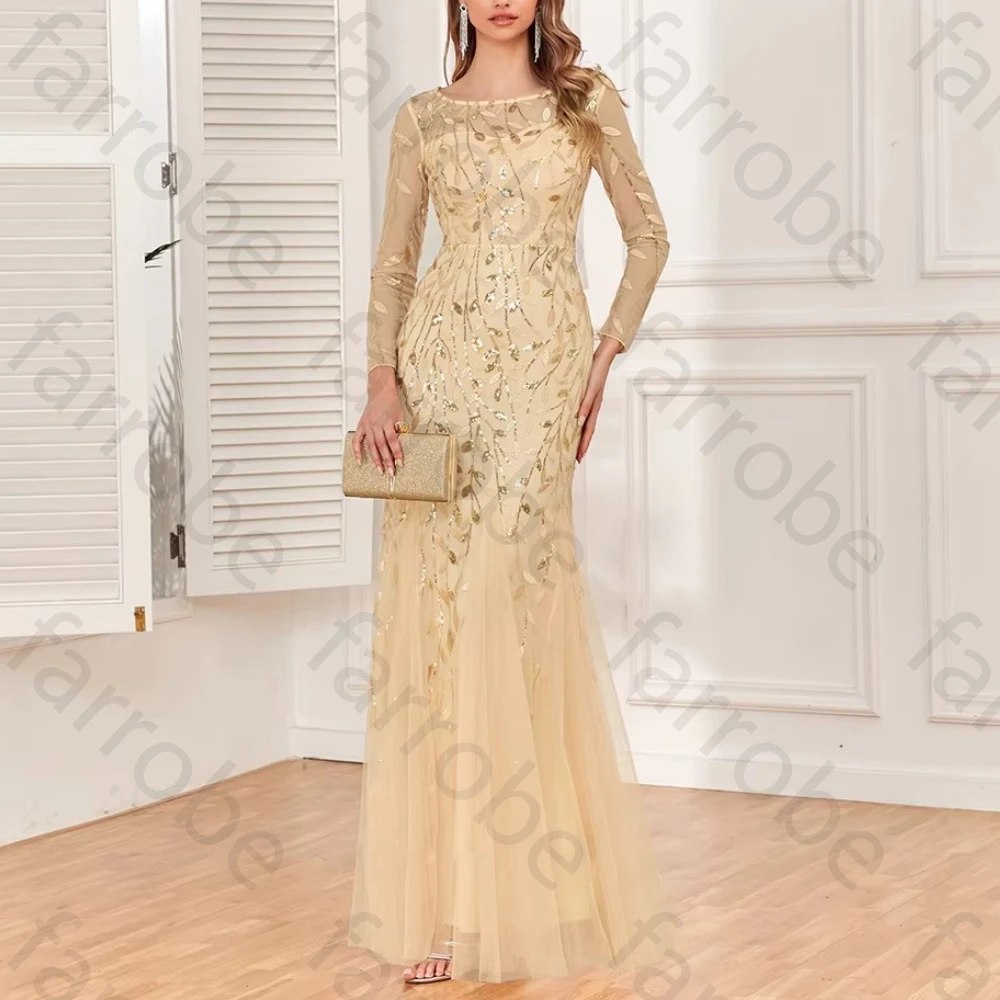 Customized O-Neck Long Sleeves Slim Evening Dresses Elegant Celebrity Dress Exquisite High Quality Prom Party Gowns for Women
Customized O-Neck Long Sleeves Slim Evening Dresses Elegant Celebrity Dress Exquisite High Quality Prom Party Gowns for Women