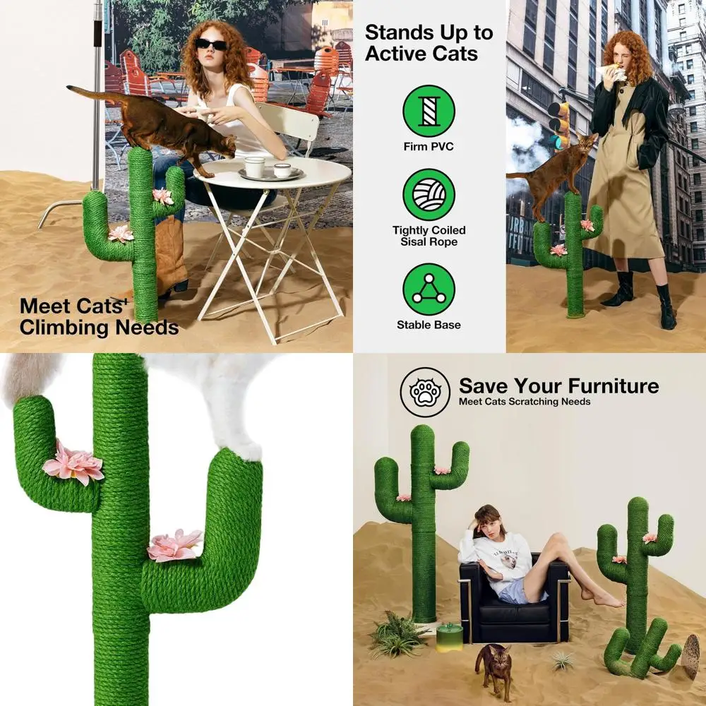 Домашняя джутовая веревка Кактус Когтеточка для кошек, 31,5 высота Зеленое вертикальное кошачье дерево для защиты мебели
Домашняя джутовая веревка Кактус Когтеточка для кошек, 31,5 высота Зеленое вертикальное кошачье дерево для защиты мебели