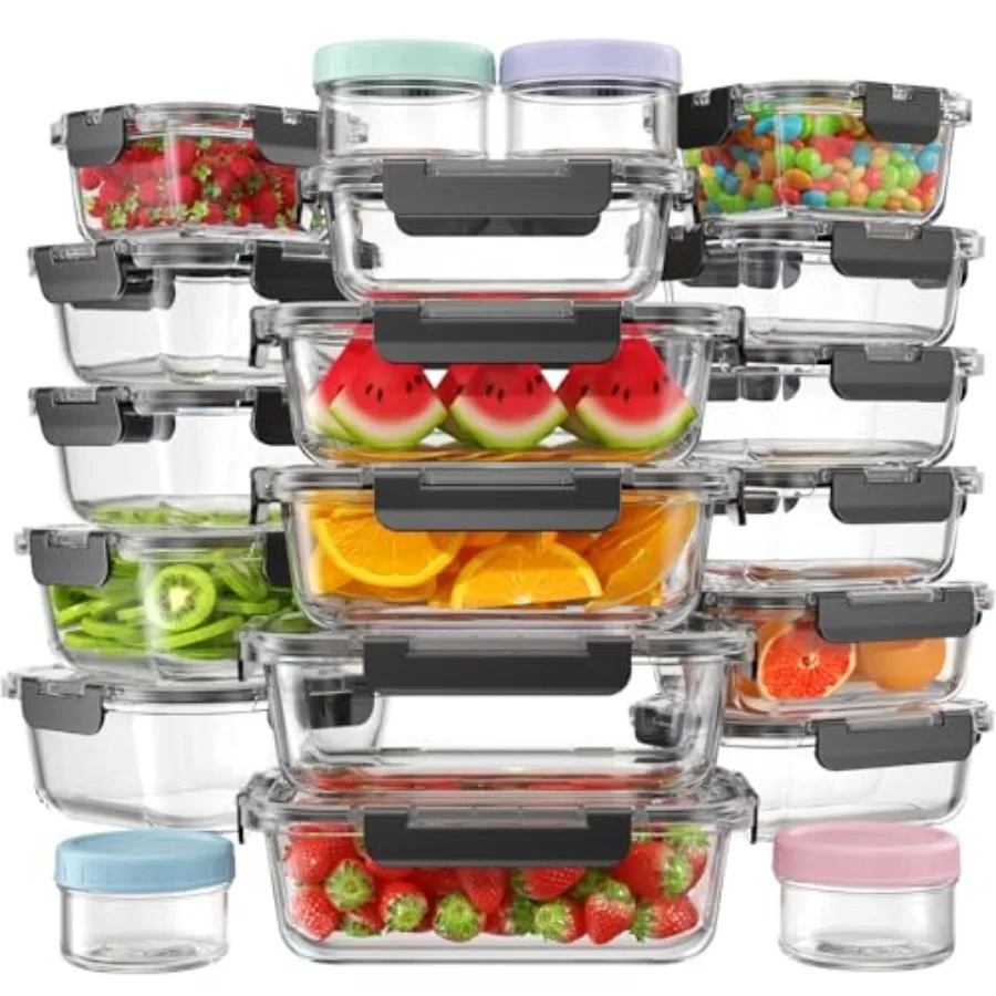 40 PCS Glass Food Storage Containers with Lids 20 Container and 20 Lid,Borosilicate Glass Meal Prep Containers for Kitchen Stor
40 PCS Glass Food Storage Containers with Lids 20 Container and 20 Lid,Borosilicate Glass Meal Prep Containers for Kitchen Stor