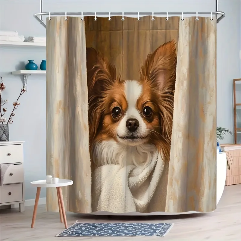 Papillon Dog Shower Curtain 72x72 Polyester Washable – Realistic Towel-Wrapped Portrait, Expressive Eyes & Fluffy Ears, 12 Hooks
Papillon Dog Shower Curtain 72x72 Polyester Washable – Realistic Towel-Wrapped Portrait, Expressive Eyes & Fluffy Ears, 12 Hooks