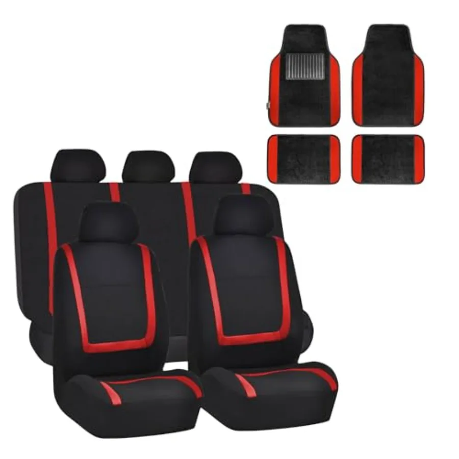 Unique Flat Cloth Seat Covers with Premium Carpet Floor Mats- Fit Most Car, Truck, SUV, or Van /Black FB032115- F14407
Unique Flat Cloth Seat Covers with Premium Carpet Floor Mats- Fit Most Car, Truck, SUV, or Van /Black FB032115- F14407