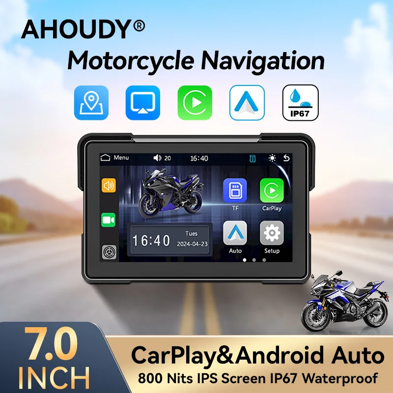 Ahoudy 7 Inch Motorcycle Navigation Wireless Carplay Android Auto Navigator IPX7 Waterproof Display
Ahoudy 7 Inch Motorcycle Navigation Wireless Carplay Android Auto Navigator IPX7 Waterproof Display