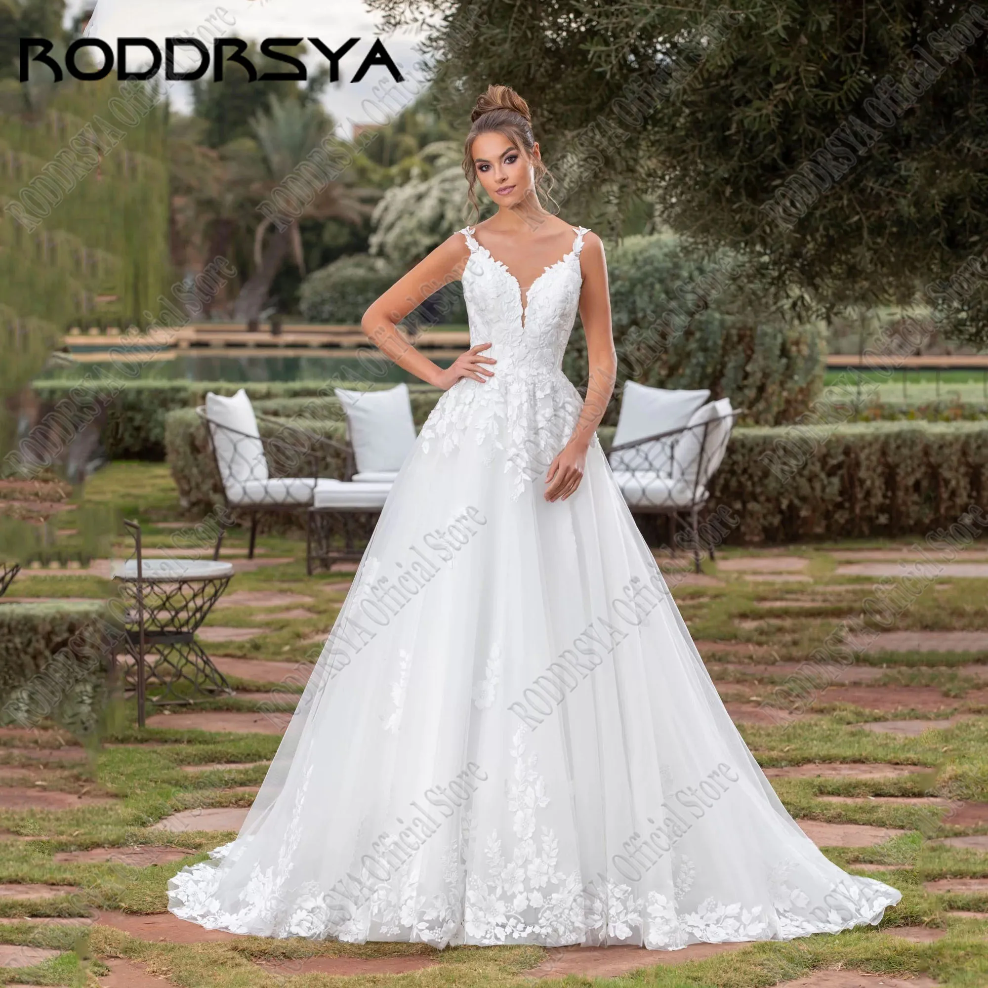 RODDRSYA Backless Lace Wedding Dresses 2024 Bride V-Neck Spaghetti Straps Boho Bride Gowns Applique A-Line Robe De Mariée
RODDRSYA Backless Lace Wedding Dresses 2024 Bride V-Neck Spaghetti Straps Boho Bride Gowns Applique A-Line Robe De Mariée