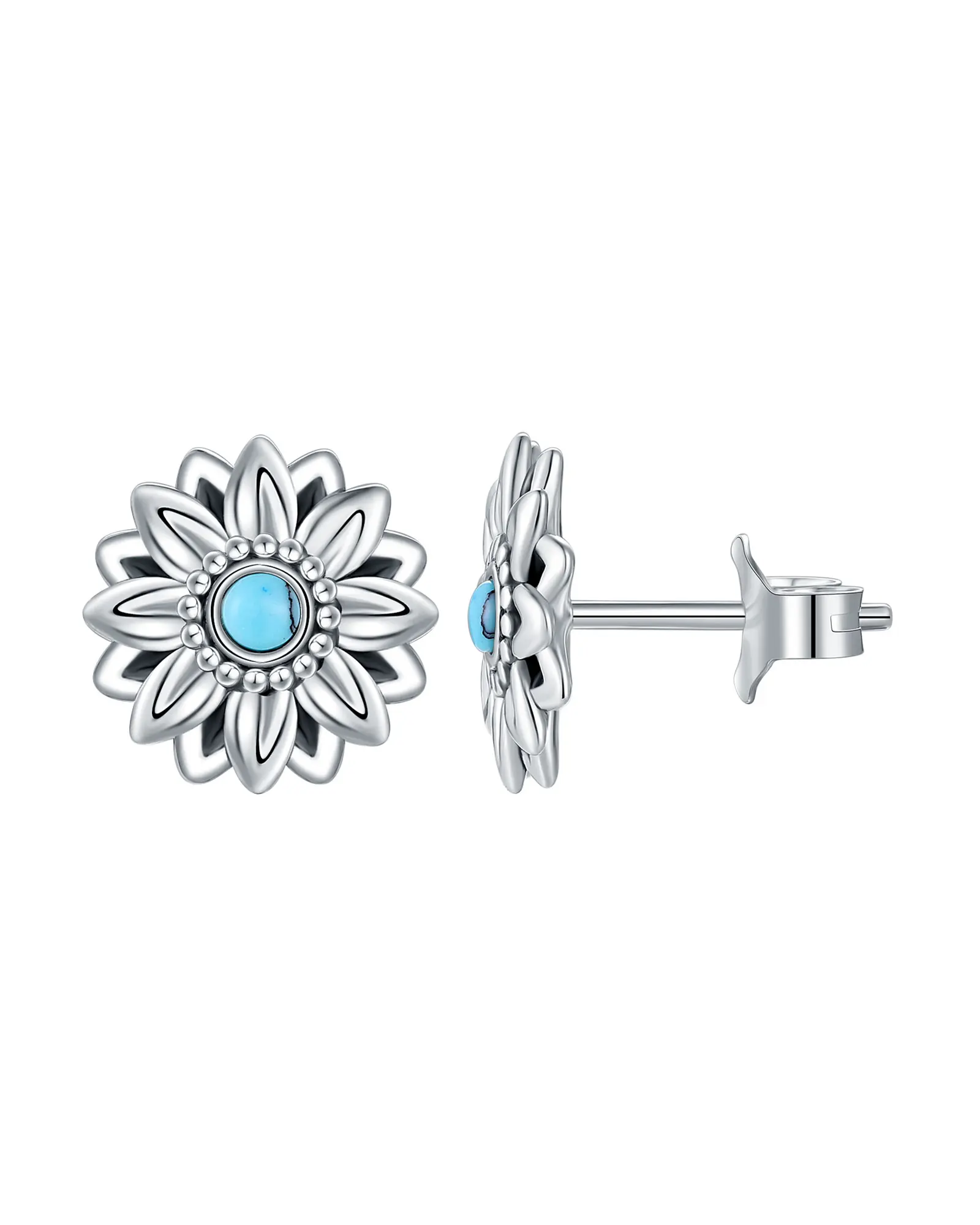 925 Sterling Silver Sunflower Turquoise Stud Earrings Bohemian Style Jewelry Natural Beauty Vintage Gifts for Women Friends Wife
925 Sterling Silver Sunflower Turquoise Stud Earrings Bohemian Style Jewelry Natural Beauty Vintage Gifts for Women Friends Wife