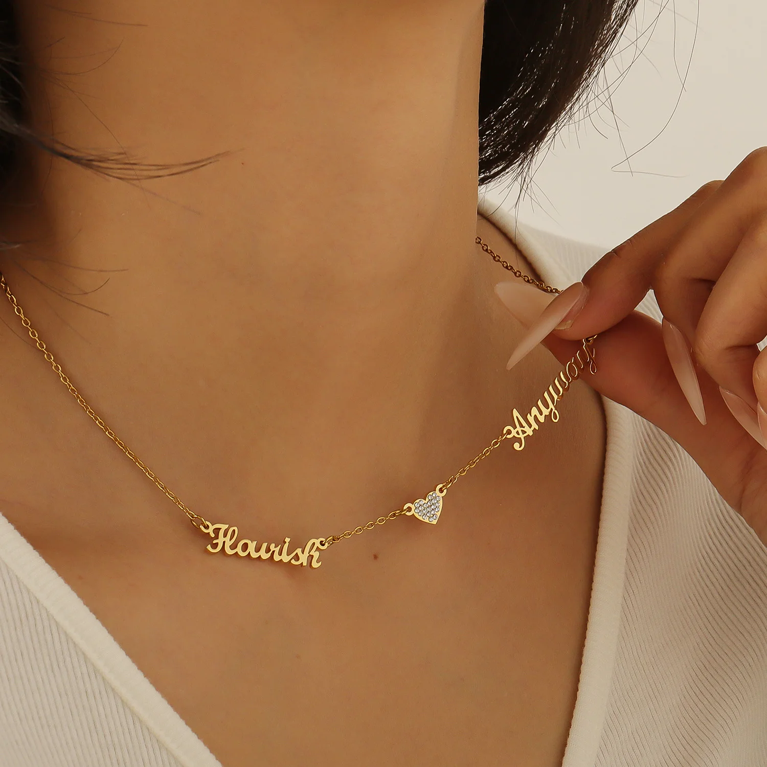 Qitian Custom Multiple Name Heart Necklace Gold Stainless Steel Pendant Personalized Name Pendants Jewelry Gifts For Women
Qitian Custom Multiple Name Heart Necklace Gold Stainless Steel Pendant Personalized Name Pendants Jewelry Gifts For Women