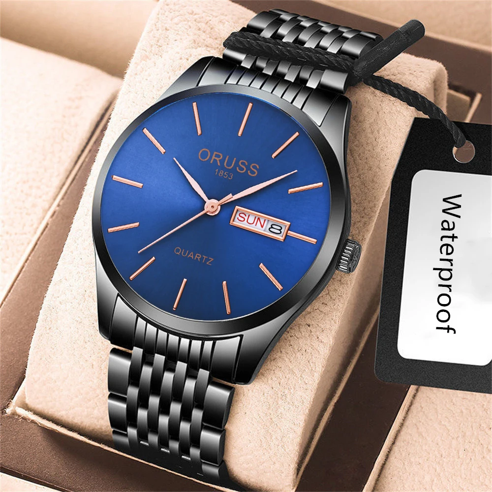 Gentleman fashion atmosphere men's watch Handsome youth durable steel belt double calendar high-end trend men's watch
Gentleman fashion atmosphere men's watch Handsome youth durable steel belt double calendar high-end trend men's watch