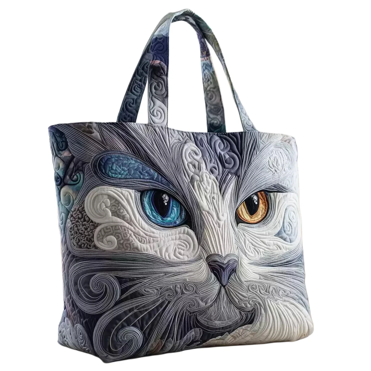 Cat Face Quilted Tote Bag Heterochromia Eye Print Artistic Handbag Women Men Soft Large Shoulder Bag for Cat Lovers
Cat Face Quilted Tote Bag Heterochromia Eye Print Artistic Handbag Women Men Soft Large Shoulder Bag for Cat Lovers