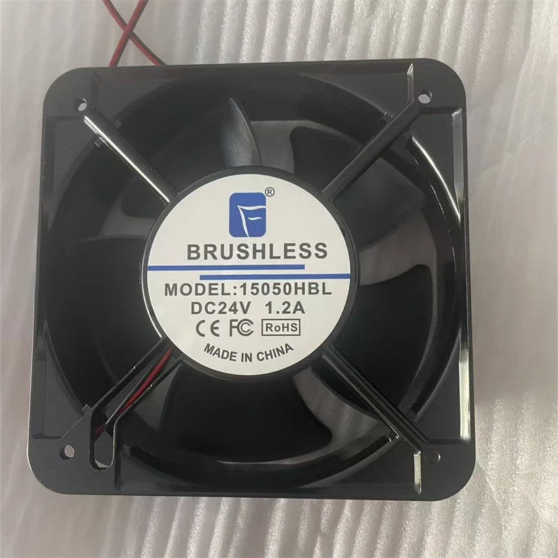 15050HBL 24V DC Axial Fan, 150x150x50mm 1.2A 28.8W Long Life Dual Ball Bearing Cooling Fan for Power Supply & Industrial Enclosu
15050HBL 24V DC Axial Fan, 150x150x50mm 1.2A 28.8W Long Life Dual Ball Bearing Cooling Fan for Power Supply & Industrial Enclosu