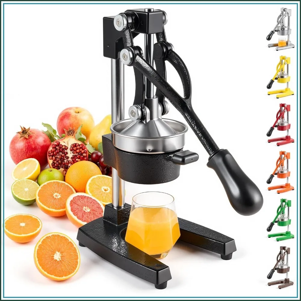 Manual Citrus Juicer, Cast Iron Orange Press, Heavy Duty Juice Extractor for Lemon, Pomegranate, Black
Manual Citrus Juicer, Cast Iron Orange Press, Heavy Duty Juice Extractor for Lemon, Pomegranate, Black