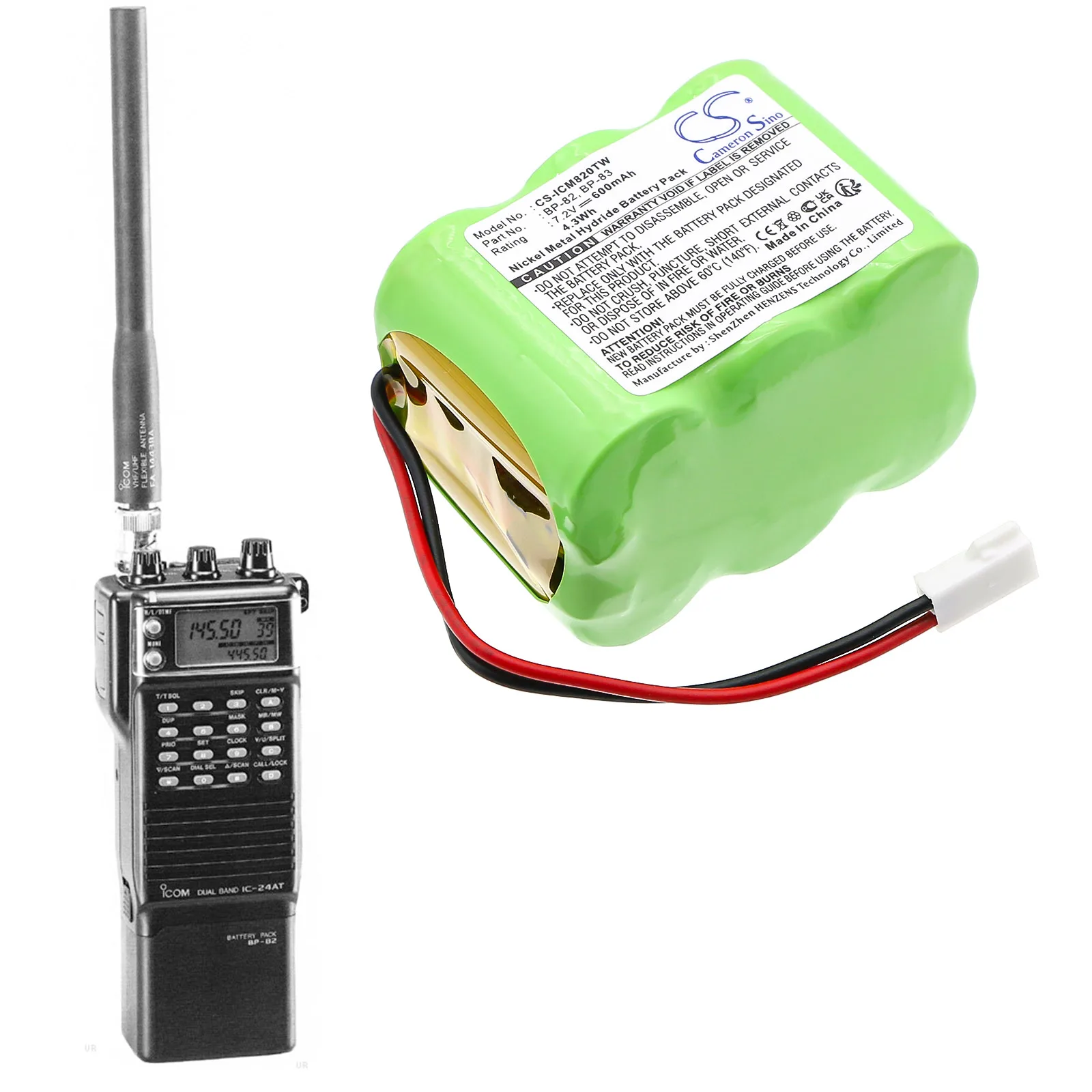 Two-Way Radio 600mAh / 4.32Wh Battery For ICOM 94506577 BP-82 BP-83 BP-84 BP-85 IC-24AT IC-24ET IC-24AT IC-24ET IC-2SA
Two-Way Radio 600mAh / 4.32Wh Battery For ICOM 94506577 BP-82 BP-83 BP-84 BP-85 IC-24AT IC-24ET IC-24AT IC-24ET IC-2SA