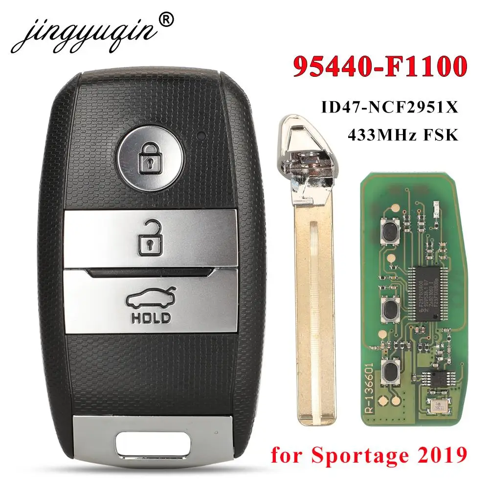 jingyuqin 95440-F1100 for Kia Sportage 2018 2019 Keyless Go Smart Remote Control Key 3 Buttons 433.92MHz ID47 Chip FOB
jingyuqin 95440-F1100 for Kia Sportage 2018 2019 Keyless Go Smart Remote Control Key 3 Buttons 433.92MHz ID47 Chip FOB