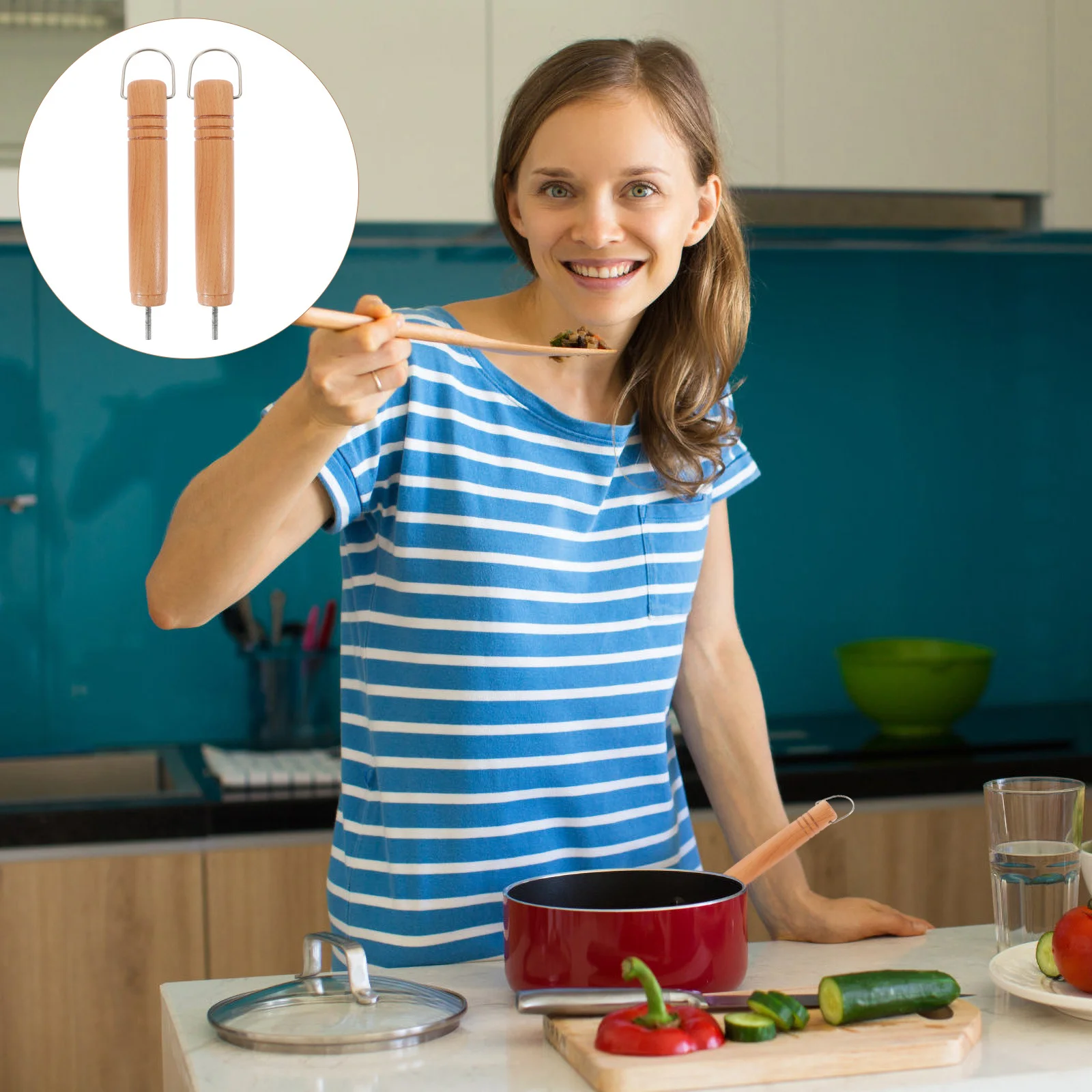 2Pcs Wooden Pot Handles Universal Ergonomic Replacement Pan Handle for Cookware Accessories Pot Handle Kitchen Gadget 
2Pcs Wooden Pot Handles Universal Ergonomic Replacement Pan Handle for Cookware Accessories Pot Handle Kitchen Gadget