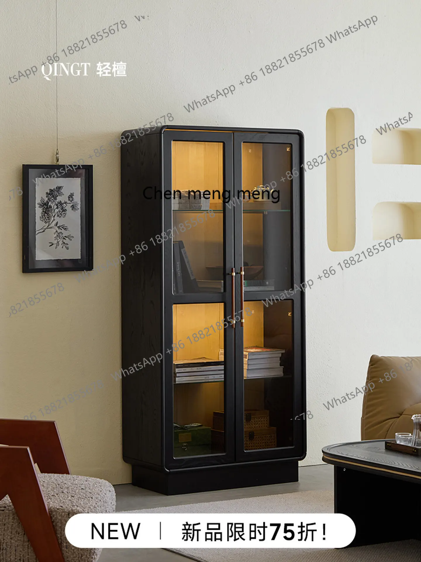 Solid wood floor-to-ceiling, integrated locker, living room, household wall storage, black wine cabinet display cabinet
Solid wood floor-to-ceiling, integrated locker, living room, household wall storage, black wine cabinet display cabinet