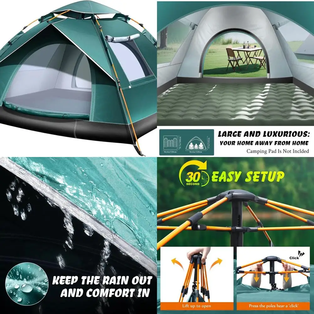 Автоматическая палатка на 3 человека: водонепроницаемая, простая в установке для кемпинга, походов, пляжа и активного отдыха
Автоматическая палатка на 3 человека: водонепроницаемая, простая в установке для кемпинга, походов, пляжа и активного отдыха