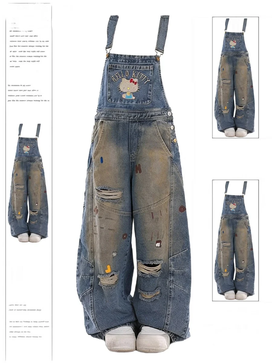 Retro American High Street Dyed Denim Overalls Women's Summer New High Waist Loose Embroidered Straight Leg Pants
Retro American High Street Dyed Denim Overalls Women's Summer New High Waist Loose Embroidered Straight Leg Pants