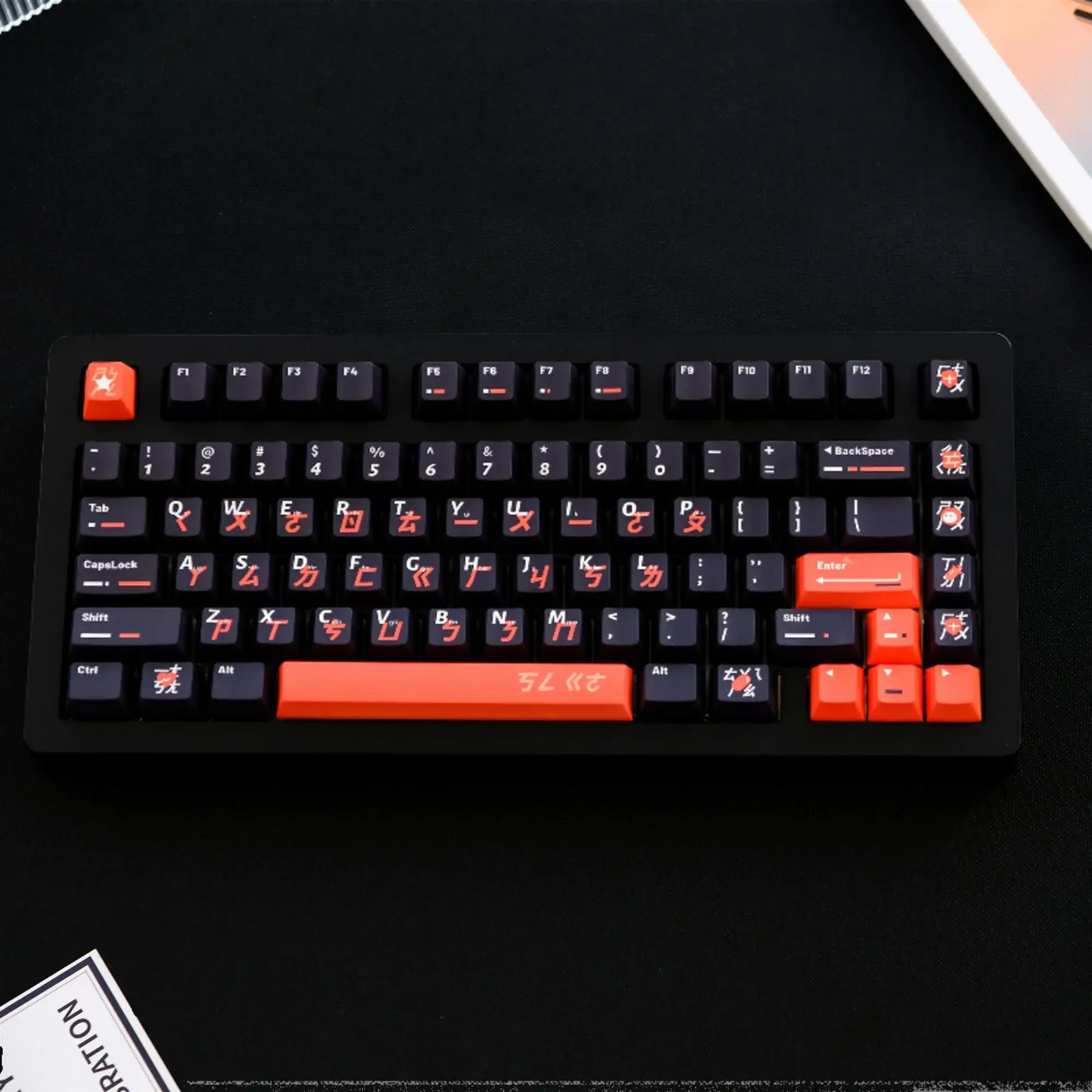 Black orange phonetic keycap 151 key PBT material Original factory highly sublimation process Suitable for a variety of mechanic
Black orange phonetic keycap 151 key PBT material Original factory highly sublimation process Suitable for a variety of mechanic